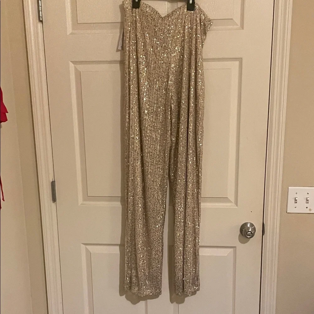 Sequin Jumpsuit in Gold - Picture 4 of 4